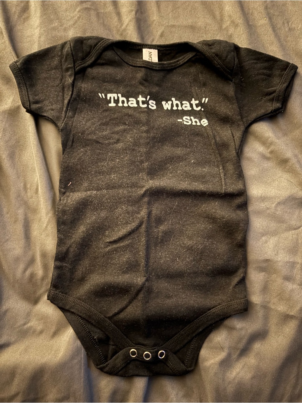 FREE with any purchase - Black Baby One-Piece Bodysuit  the office quote